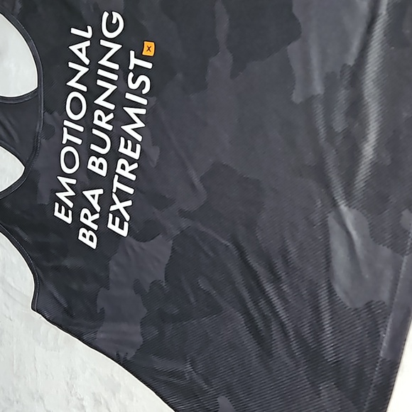 Truth-Finish It Emotional Bra Burning Extremist Tank Top Black Womens Medium - Picture 3 of 9